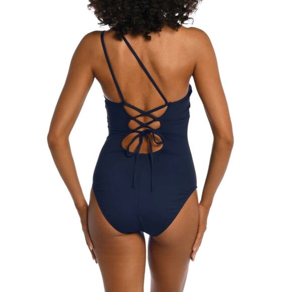 LA BLANCA Women's Island Goddess One Shoulder One Piece Swimsuit - Picture 2 of 13
